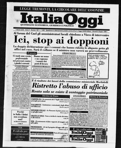 Italia oggi : quotidiano di economia finanza e politica